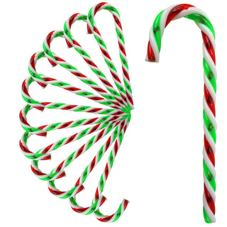 Zuckerstangen rot/weiß/grün 12tlg aus Kunststoff