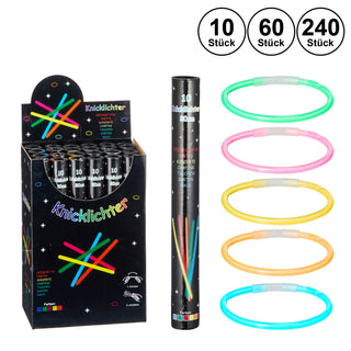1/6/24x Knicklichter 10er Set 20cm in Röhre Party Neon Deko Auswahl