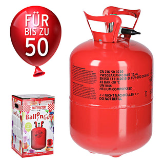 Helium Ballongas für ca. 50 Ballons Luftballons Heliumflasche Folienballons