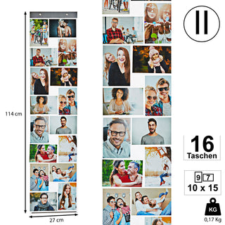 1x / 3x Fotovorhang mit 15 / 16 oder 20 Taschen 10 x 15 cm
