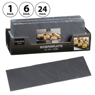 1/6/24x Schieferplatte "rechteckig" ca. 30x10 cm