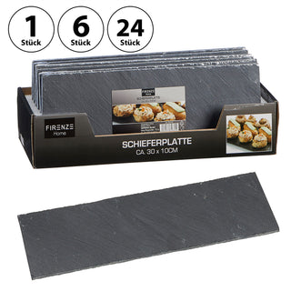 1/6/24x Schieferplatte "rechteckig" ca. 30x10 cm