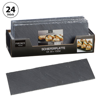 1/6/24x Schieferplatte "rechteckig" ca. 30x10 cm