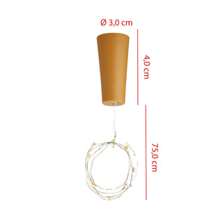 1x / 3x Flaschenlicht 8 LED mit Korken bunt ca. L75cm Flaschenlichterkette