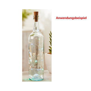 1x / 3x Flaschenlicht 8 LED mit Korken bunt ca. L75cm Flaschenlichterkette
