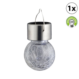 1x/24x LED Solarleuchte "Crackle" ca. Ø6x13cm inkl. Akku warmweiß Solarlampe
