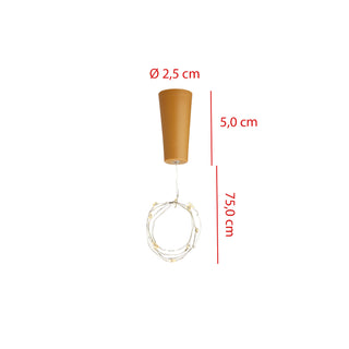 LED Flaschenlicht mit Korken 8 LEDs warmweiß ca. L75cm Batteriebetrieben Deko