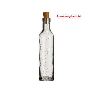 LED Flaschenlicht mit Korken 8 LEDs warmweiß ca. L75cm Batteriebetrieben Deko