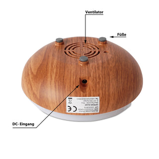 LED USB Aroma Diffusor in Holzoptik mit Wellness-Beleuchtung Duftlampe