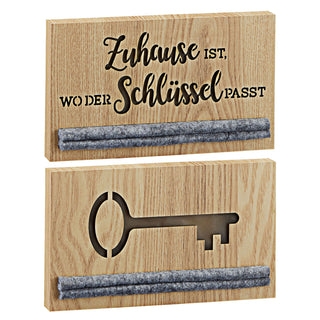 Schlüsselbrett Schlüssel 2 Motive ca.24 x14cm aus Holz / Filz