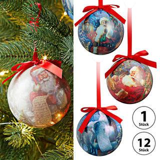 4er / 12er Set Nostalgie Christbaumkugel Ø8 cm