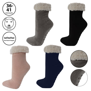 Kuschelsocken Damen Hüttensocken Chenille -  Größe 36-41 Farbwahl