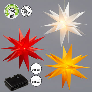 Leuchtstern 3D aus PVC LED Weihnachtsstern zum Hängen beleuchtet