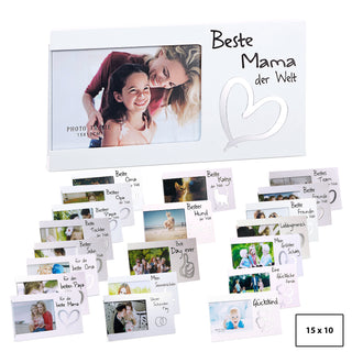 Bilderrahmen mit Spruch Fotorahmen Spiegel-Motiv Rahmen für Bild 15 x 10 cm