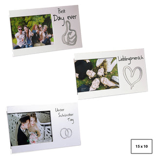 Bilderrahmen mit Spruch Fotorahmen Spiegel-Motiv Rahmen für Bild 15 x 10 cm