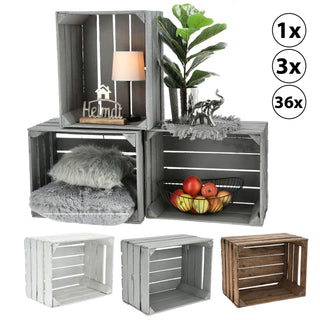 1/3/36x Obstkiste Holzkiste Weinkiste Stapelkiste Vintage Look