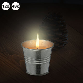 12/48x Citronella Kerze im Zinktopf Ø6 cm Duftkerze Anti-Insekten-Kerze Mückenkerze