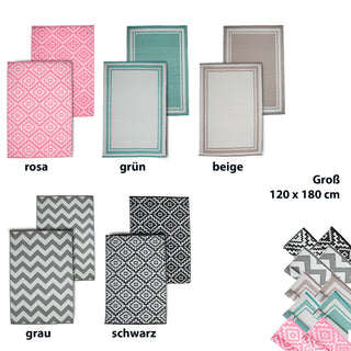 Teppich Outdoor Gr: 90x150cm/120x180cm Bodenmatte Außenbereich Garten Farb/Musterwahl