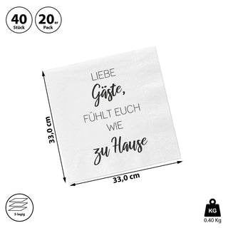 40x Servietten 3lagig 2 verschiedene Motive Papierserviette Motivserviette stoffähnlich Tuch