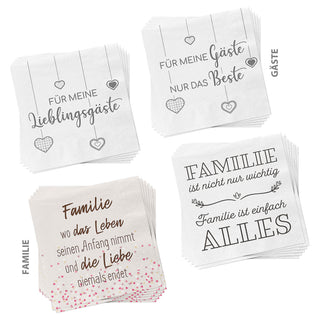 40x Servietten 3lagig 2 verschiedene Motive Papierserviette Motivserviette stoffähnlich Tuch