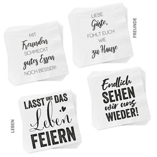 40x Servietten 3lagig 2 verschiedene Motive Papierserviette Motivserviette stoffähnlich Tuch
