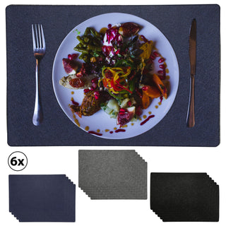 6x Tischset Filz 45x30cm Tischdekoration Platzdecken Filzuntersetzer Platzset runde Ecken
