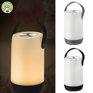 LED Leuchte Touchfunktion H19cm weiß/grau oder weiß/schwarz Outdoor IP44 H19cm Henkellampe akkubetrieben Gartenlampe