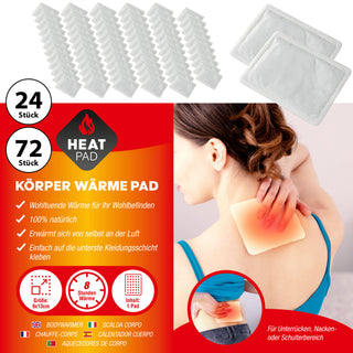 24/72x Wärmepad Set 13x10 cm Wärmepflaster Rückenwärmer Tiefewärme Körperwärmer selbstklebend 8 Stunden Wärme Heizkissen
