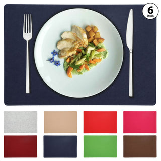 6x Tischset Filz "De Luxe" 45x30cm Tischdekoration Platzdecken Filzuntersetzer Platzset runde Ecken