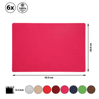 6x Tischset Filz "De Luxe" 45x30cm Tischdekoration Platzdecken Filzuntersetzer Platzset runde Ecken