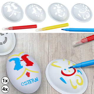 1/4x Ostereierschablonen 7 teilig Schablonen Stifte Ostereier Malen Verzieren Scrapbooking Osterdekor