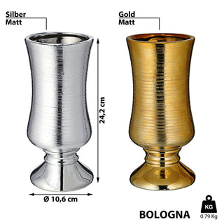 Vase gold/silber matt verschiedene Designs / Größen Steinzeug Blumenvase Tischvase Dekovase Steingut-Vase