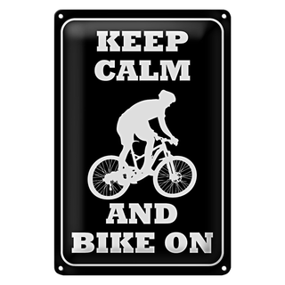 Blechschild Spruch 20x30cm Keep Calm and Bike on