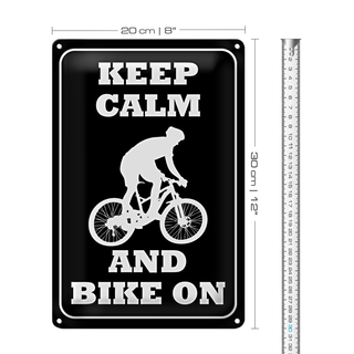 Blechschild Spruch 20x30cm Keep Calm and Bike on