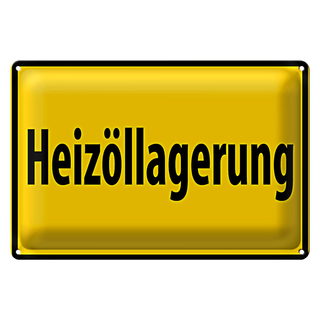 Blechschild Warnschild 30x20cm Heizöllagerung gelbes