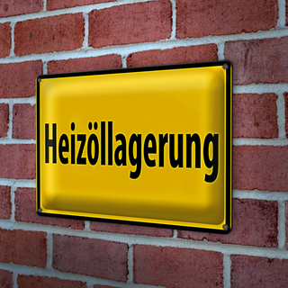 Blechschild Warnschild 30x20cm Heizöllagerung gelbes