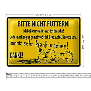 Blechschild Pferd 30x20cm Bitte Nicht Füttern macht krank