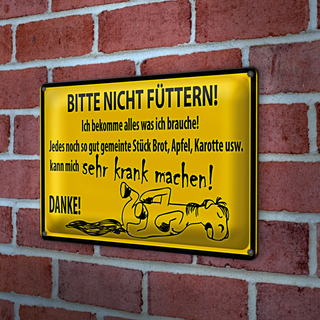 Blechschild Pferd 30x20cm Bitte Nicht Füttern macht krank