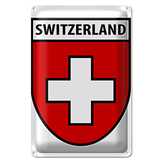 Blechschild Flagge 20x30cm Switzerland Schweiz Wappen