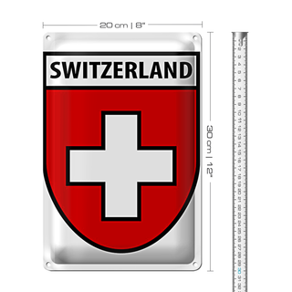 Blechschild Flagge 20x30cm Switzerland Schweiz Wappen