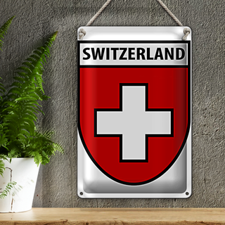 Blechschild Flagge 20x30cm Switzerland Schweiz Wappen