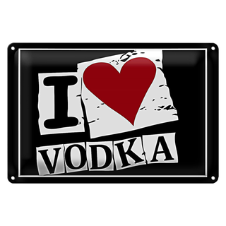 Blechschild 30x20cm I love Vodka