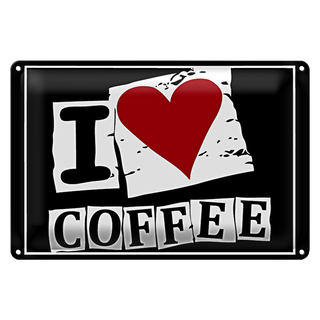 Blechschild Kaffee 30x20cm I love Coffee Wanddeko