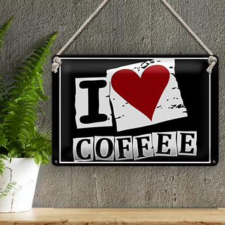 Blechschild Kaffee 30x20cm I love Coffee Wanddeko