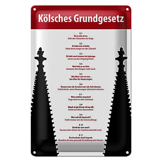 Blechschild Spruch 20x30cm Kölsches Grundgesetz