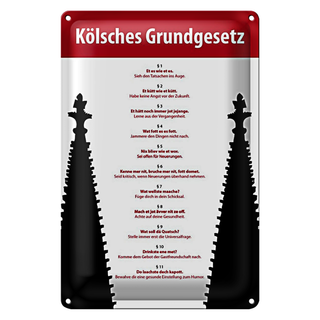 Blechschild Spruch 20x30cm Kölsches Grundgesetz