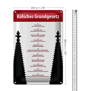 Blechschild Spruch 20x30cm Kölsches Grundgesetz