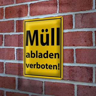 Blechschild Hinweis 20x30cm Müll abladen verboten