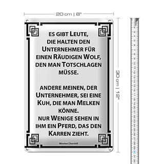 Blechschild Spruch 20x30cm Leute die halten Unternehmer