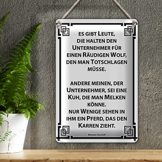 Blechschild Spruch 20x30cm Leute die halten Unternehmer